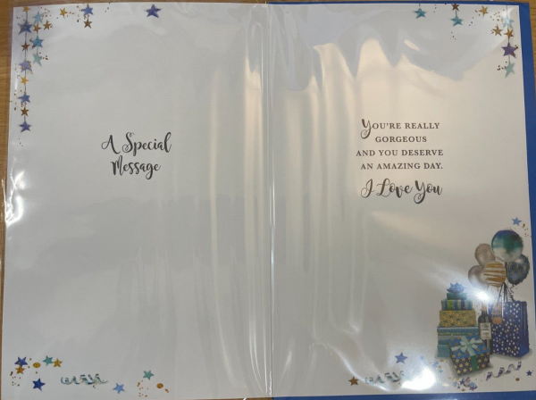 With Love to My Husband Have a Happy Birthday  (Larger Birthday Greeting Card) - Image 2