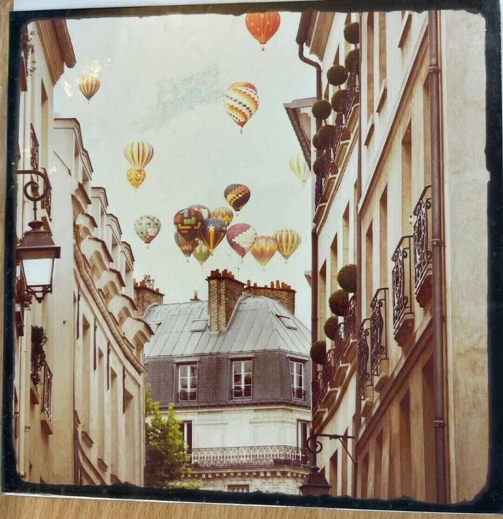 Hot Air Balloons over city Greeting Card (Blank)