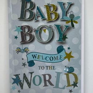 Baby Boy Welcome to the World (New Baby Greeting Card)
