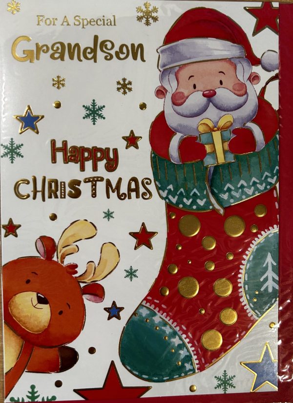 For a Special Grandson Happy Christmas (Christmas Greeting Card)