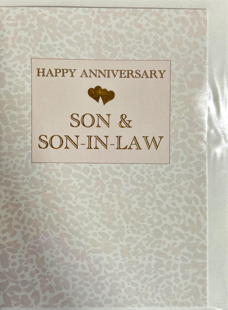 Happy Anniversary Son & Son-In-Law (Anniversary Greeting Card)